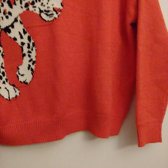 Minkpink orange leopard soft comfy long sleeve sweater XS - Picture 6 of 8